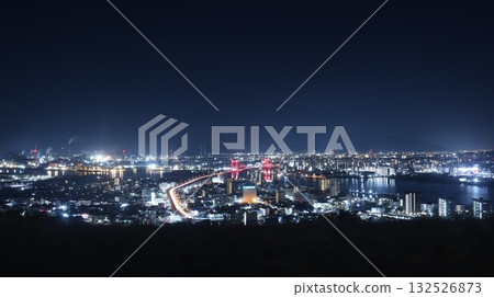 Night view of Wakato Bridge 5 132526873