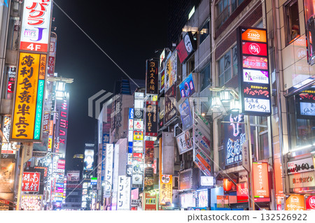 [Tokyo] Night view of neon street/Shinjuku Kabukicho 132526922