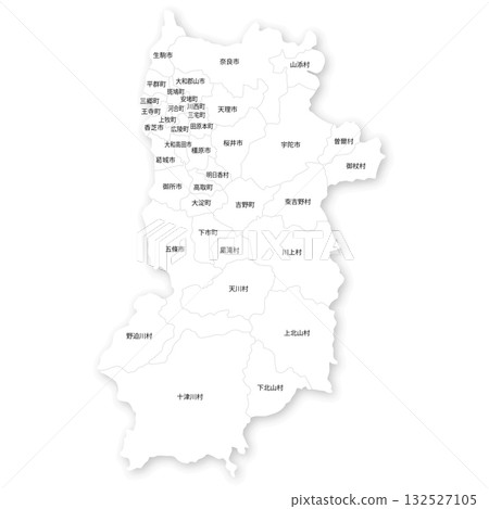 奈良縣及市町村空白地圖 132527105
