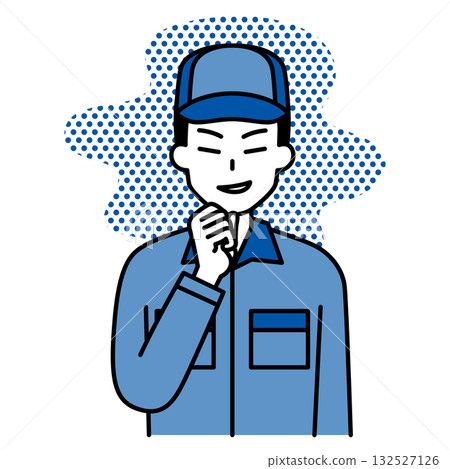 一個穿著背帶褲的男人正在密謀邪惡之事。 132527126