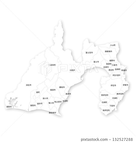 靜岡縣及市町村空白地圖 靜岡縣及市町村空白地圖 132527288