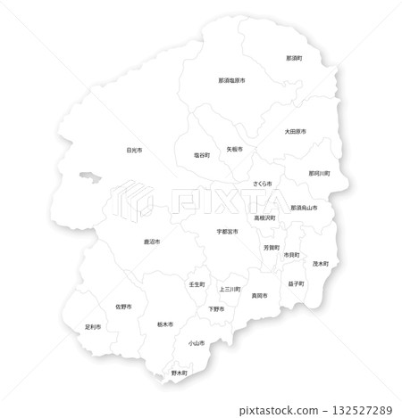栃木縣及市町村空白地圖 132527289
