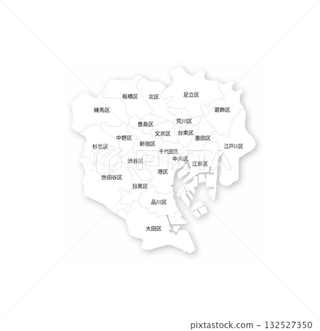 東京23區的空白地圖 132527350