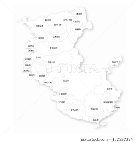 和歌山縣及市町村空白地圖 和歌山縣及市町村空白地圖 132527354