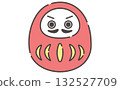 Auspicious and cute illustration of a red daruma 132527709