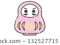Cute pink daruma illustration for luck in love 132527715