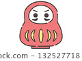 Cute red daruma lucky charm cartoon 132527718