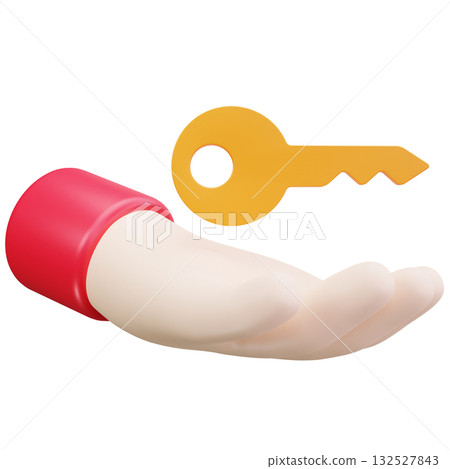 Hand Holding Key 132527843
