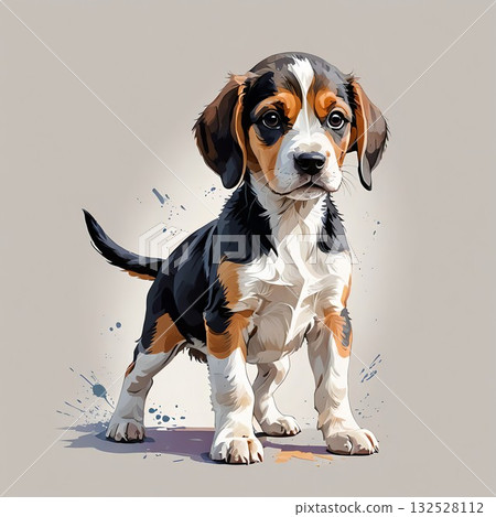 Standing Beagle Puppy Standing Beagle Puppy 132528112