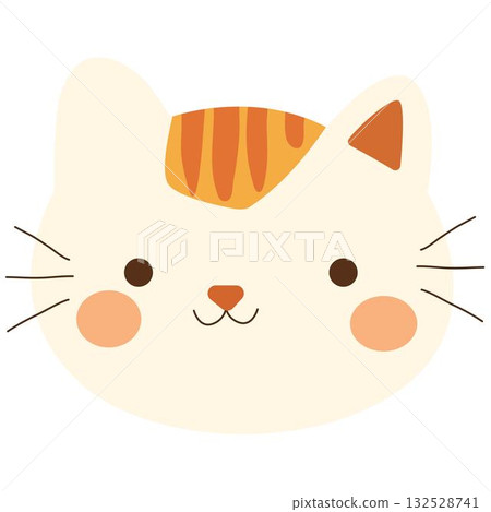 Cute cat face cartoon vector illustration graphic 132528741