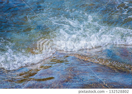 Clear streams sparkling in the early summer sunshine 47 132528802