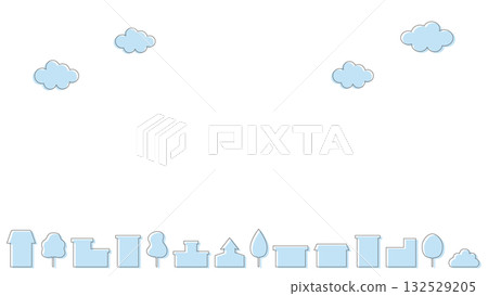 Simple cityscape illustration background material vector 132529205
