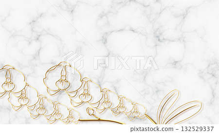 Gold orchid and marble background 132529337