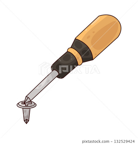 illustration of Screwdriver and Bolt illustration of Screwdriver and Bolt 132529424
