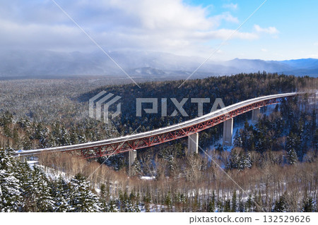 Winter Mikuni Pass Matsumi Bridge Winter Mikuni Pass Matsumi Bridge 132529626