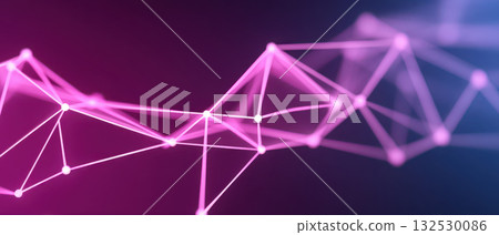 Network connection cloud computing security concept with glowing pink dots and lines on dark background 132530086