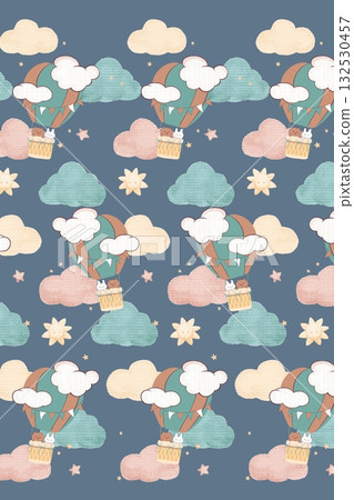 Abstract patterns and beautiful watercolor floral illustrations 132530457