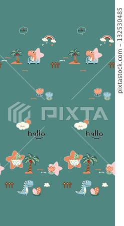 Abstract patterns and beautiful watercolor floral illustrations 132530485