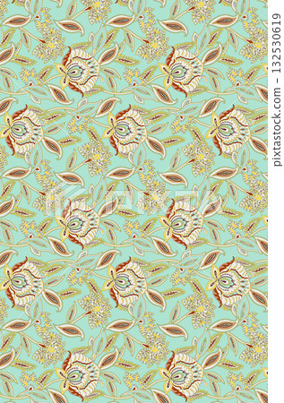 Abstract patterns and beautiful watercolor floral illustrations 132530619