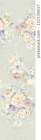 Abstract patterns and beautiful watercolor floral illustrations 132530637