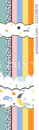 Abstract patterns and beautiful watercolor floral illustrations 132530678