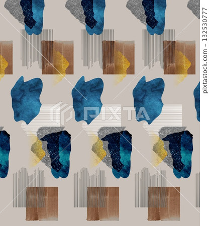 Abstract patterns and beautiful watercolor floral illustrations 132530777