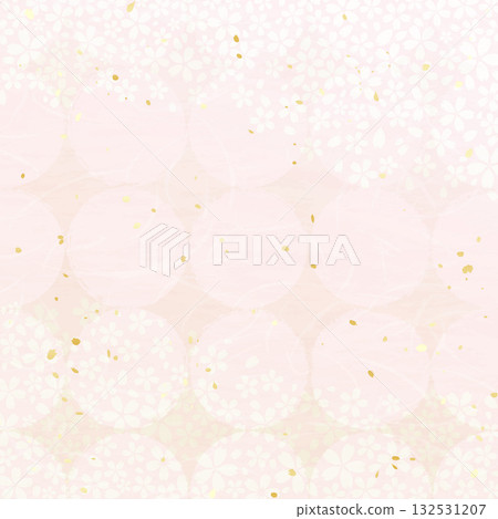 背景插畫風格類似和紙,融合了櫻花和波點圖案。 背景插畫風格類似和紙,融合了櫻花和波點圖案。 132531207