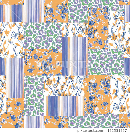 Abstract patterns and beautiful watercolor floral illustrations Abstract patterns and beautiful watercolor floral illustrations 132531337