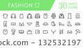 Simple icon set of fashion goods categories 132532197