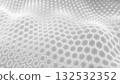 Smooth white hexagonal light mesh forming a flowing 3D surface, representing clean modern technology and innovation 132532352