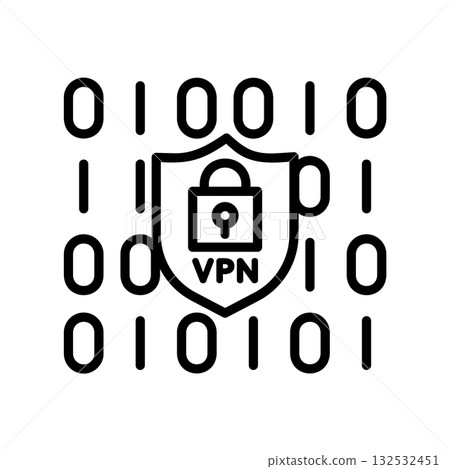 VPN encryption icon. 132532451