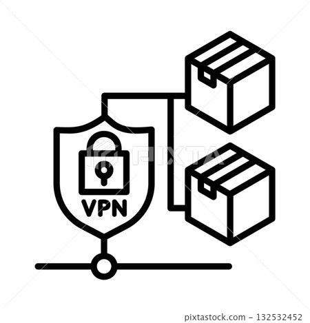 VPN encapsulation icon: Information is separated into packets for protection. VPN encapsulation icon: Information is separated into packets for protection. 132532452