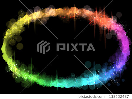 彩虹光粒子和波動效果框架 132532487