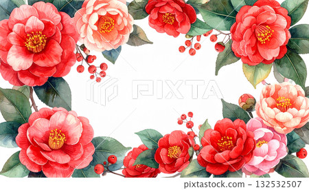 chic rose frame 132532507