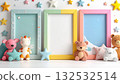 Background material Kids' cute pastel colored frame 132532514