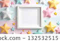 Background material Kids pastel color star frame 132532515