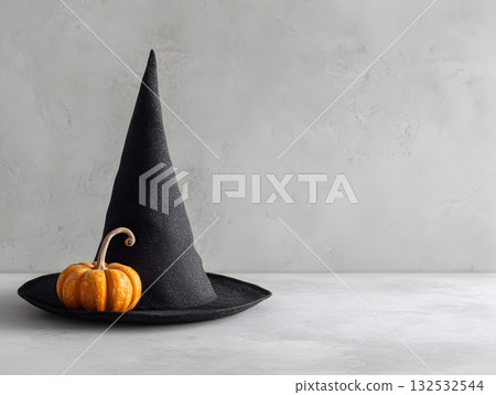 blue hat, crooked witch hat on white isolated background, halloween party invitation concept, costume masquerade blue hat, crooked witch hat on white isolated background, halloween party invitation concept, costume masquerade 132532544