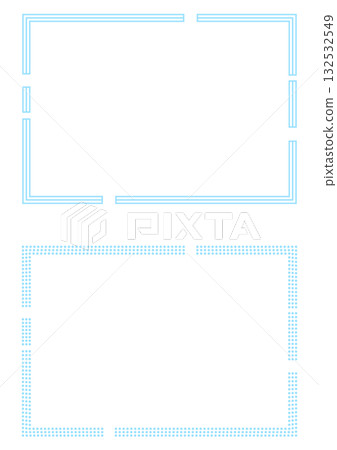 A simple frame set made up of light blue broken and dotted lines A simple frame set made up of light blue broken and dotted lines 132532549