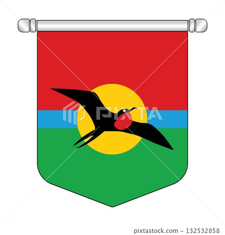 Equatorial Barbuda National Banner Symbol Hanging 132532858