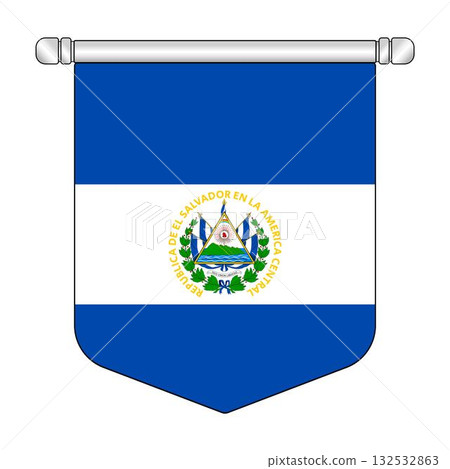 Equatorial El Salvador National Banner Symbol Hanging 132532863