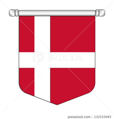 Equatorial Denmark National Banner Symbol Hanging Equatorial Denmark National Banner Symbol Hanging 132533045