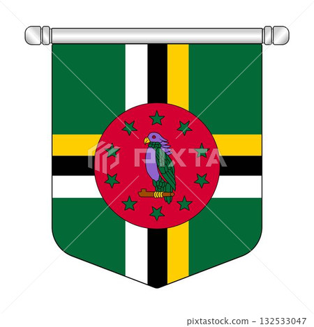Equatorial Dominica National Banner Symbol Hanging 132533047