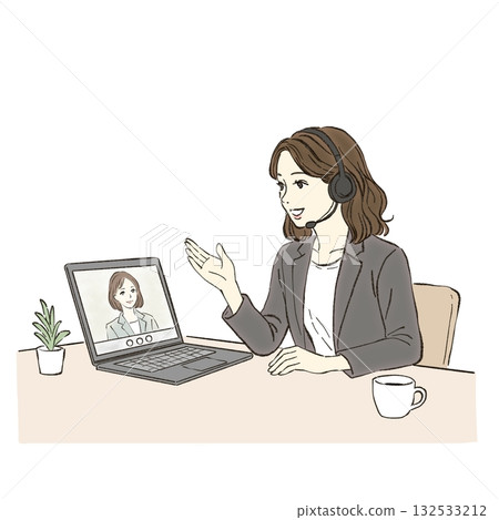 在家工作的女性,遠距辦公,線上會議,遠距工作圖片 在家工作的女性,遠距辦公,線上會議,遠距工作圖片 132533212