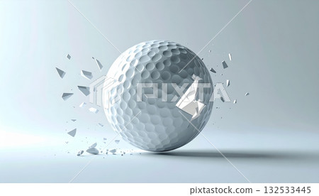 White golf ball isolated on green tee, ready for sport. White golf ball isolated on green tee, ready for sport. 132533445
