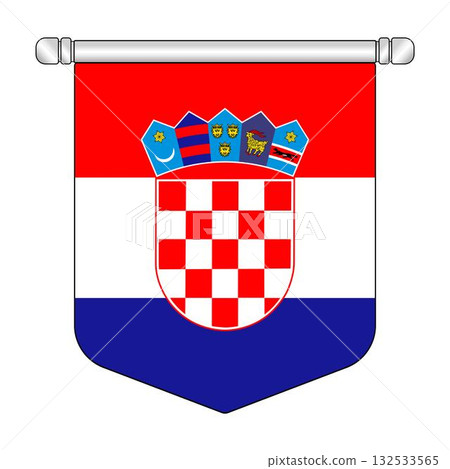Equatorial Croatia National Banner Symbol Hanging Equatorial Croatia National Banner Symbol Hanging 132533565