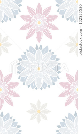 Vector seamless floral pattern with pastel blue and pink flowers. Elegant decorative style, soft gentle colors. Vector seamless floral pattern with pastel blue and pink flowers. Elegant decorative style, soft gentle colors. 132533580