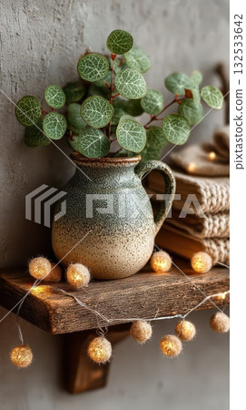 Beautiful greenery in a cozy home setting 132533642