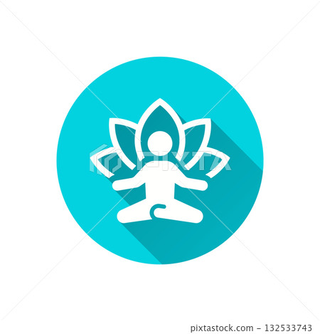 Meditation flat icon with long shadow for graphic and web design. Meditation flat icon with long shadow for graphic and web design. 132533743