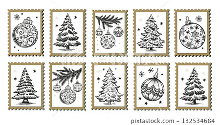 christmas, tree, vector 132534684
