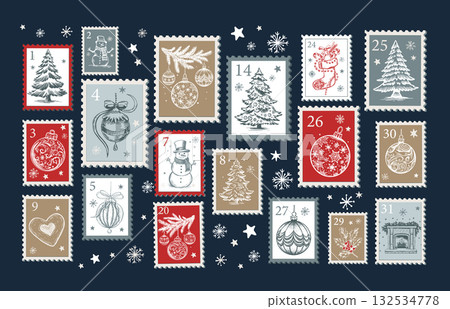 christmas, card, vector 132534778